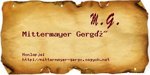 Mittermayer Gergő névjegykártya